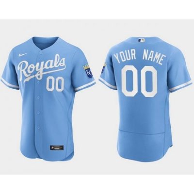 Men's Kansas City Royals ACTIVE PLAYER Custom Blue Flex Base Stitched Jersey