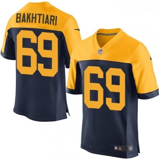 Men Nike Green Bay Packers 69 David Bakhtiari Elite Navy Blue Alternate NFL Jersey