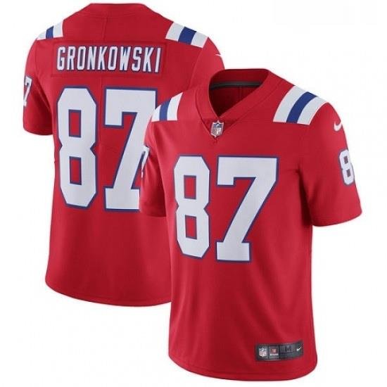 Mens Nike New England Patriots 87 Rob Gronkowski Red Alternate Vapor Untouchable Limited Player NFL Jersey