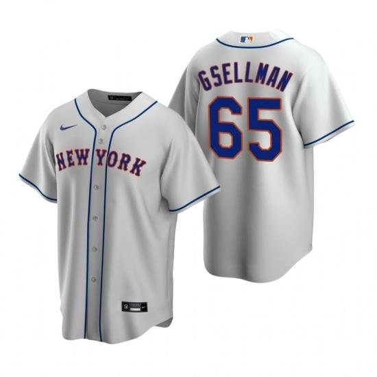 Mens Nike NeW York Mets 65 Robert Gsellman Gray Road Stitched Baseball Jersey