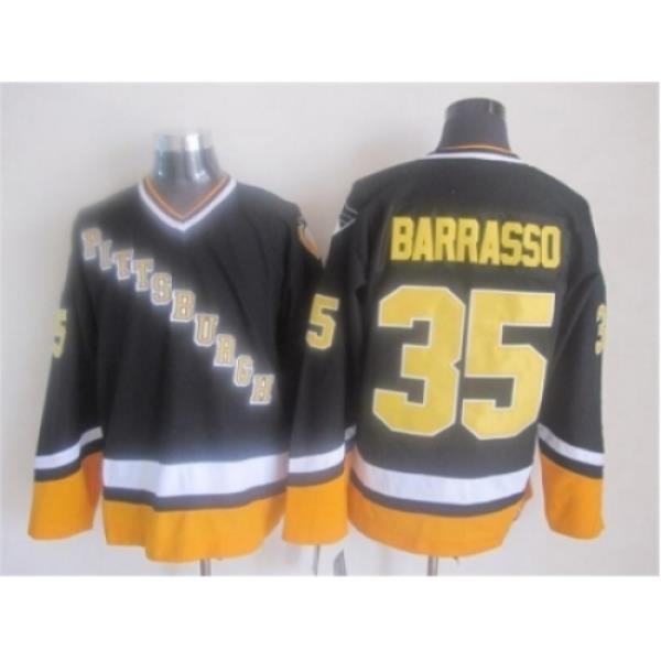 NHL Pittsburgh Penguins #35 barrasso black-yellow jerseys