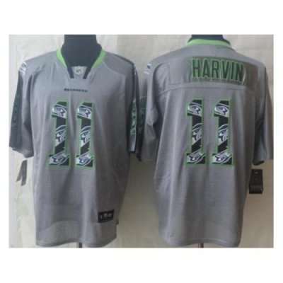 Nike Seattle Seahawks 11 Percy Harvin Grey Elite Lights Out Fashion NFL Jersey