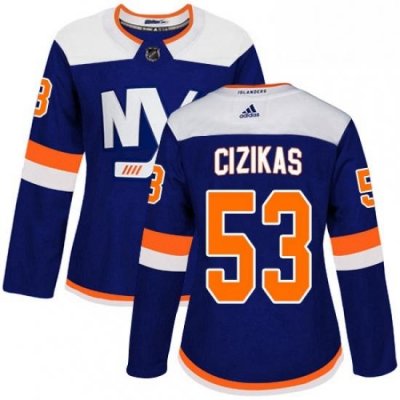 Womens Adidas New York Islanders 53 Casey Cizikas Premier Blue Alternate NHL Jersey