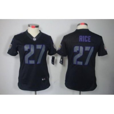 Women Nike Baltimore Ravens 27# Ray Rice Black Jerseys[Impact Limited]