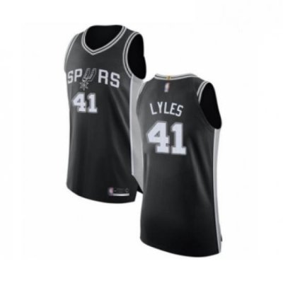 Mens San Antonio Spurs 41 Trey Lyles Authentic Black Basketball Jersey Icon Edition