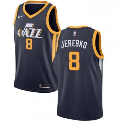 Youth Nike Utah Jazz 8 Jonas Jerebko Swingman Navy Blue Road NBA Jersey Icon Edition