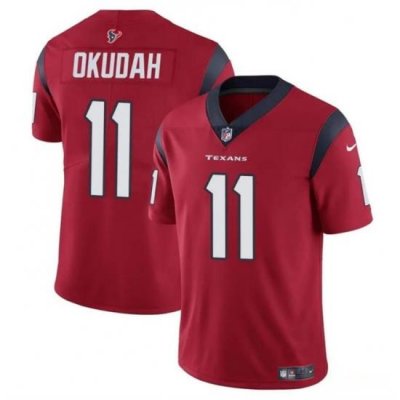 Youth Houston Texans 11 Jeff Okudah Red Vapor Untouchable Limited Stitched Football Jersey