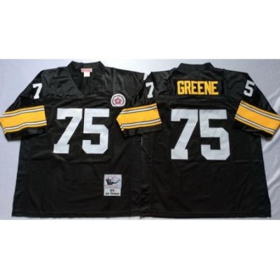 Mitchell And Ness Steelers #75 Joe Greene Black Throwback Stitched NFL Jersey