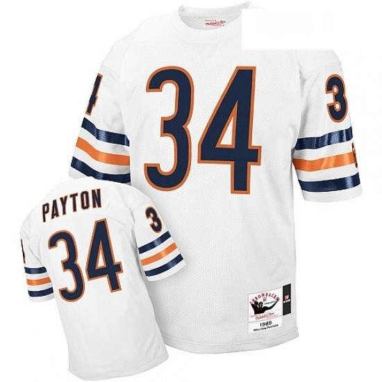 Mitchell and Ness Chicago Bears 34 Walter Payton White Authentic Throwback NFL Jersey