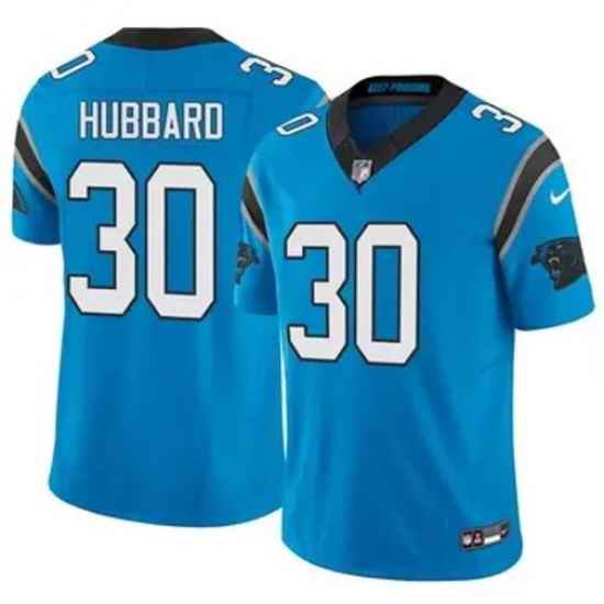 Youth Carolina Panthers #30 Chuba Hubbard Blue F U S E Stitched NFL Jersey