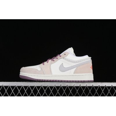 AIR JORDAN 1 LOW WHITE GREY PURPLE BEIGE