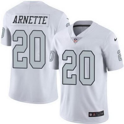 Nike Raiders 20 Damon Arnette White Men Stitched NFL Limited Rush Jersey