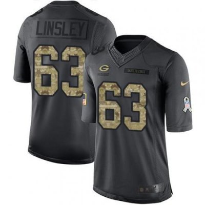 Nike Packers #63 Corey Linsley Black Mens Stitched NFL Limited 2016 Salute To Service Jersey