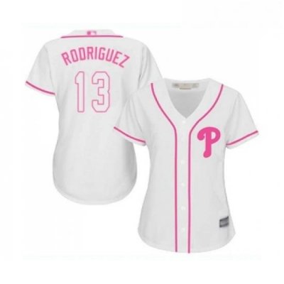 Womens Philadelphia Phillies 13 Sean Rodriguez Replica White Fashion Cool Base Baseball Jersey