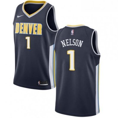 Youth Nike Denver Nuggets 1 Jameer Nelson Authentic Navy Blue Road NBA Jersey Icon Edition