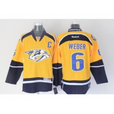 NHL Nashville Predators #6 Shea Weber Yellow jerseys