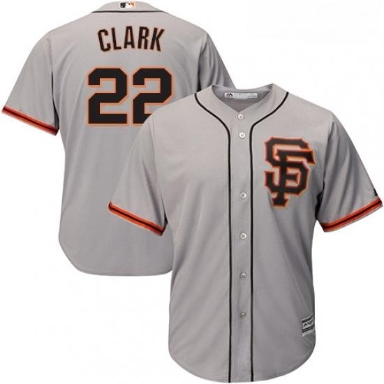 Youth Majestic San Francisco Giants 22 Will Clark Authentic Grey Road 2 Cool Base MLB Jersey