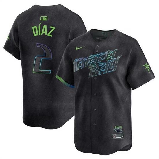 Men Tampa Bay Rays 2 Yandy D EDaz Charcoal 2024 City Connect Limited Stitched Baseball Jersey