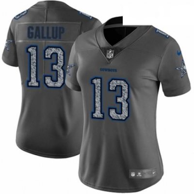 Womens Nike Dallas Cowboys 13 Michael Gallup Gray Static Vapor Untouchable Limited NFL Jersey