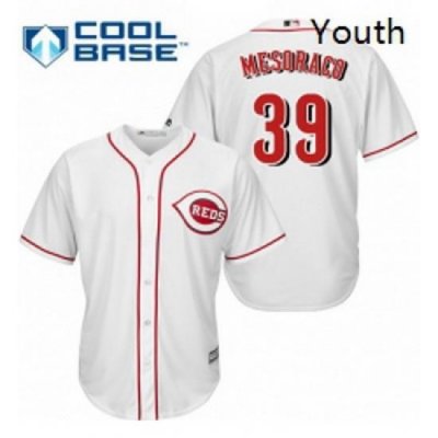 Youth Majestic Cincinnati Reds 39 Devin Mesoraco Authentic White Home Cool Base MLB Jersey