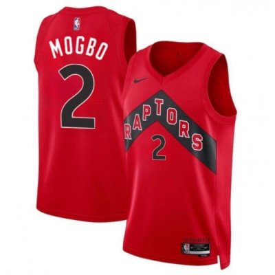 Men Toronto Raptors 2 Jonathan Mogbo Red 2024 Draft Icon Edition Stitched Basketball Jersey