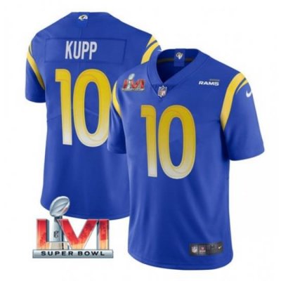 Nike Los Angeles Rams 10 Cooper Kupp Royal 2022 Super Bowl LVI Vapor Limited Jersey