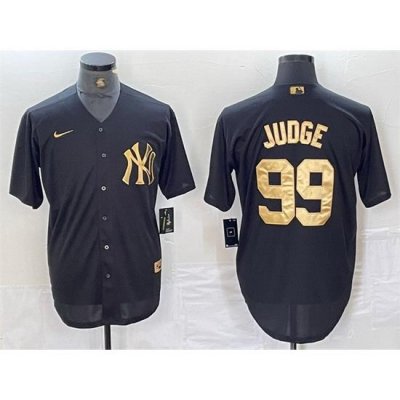 Men NeW York Yankees 99 Aaron Judge Black Cool Base Stitched Baseball Jersey