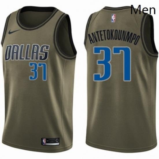 Mens Nike Dallas Mavericks 37 Kostas Antetokounmpo Swingman Green Salute to Service NBA Jersey