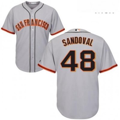 Mens Majestic San Francisco Giants 48 Pablo Sandoval Replica Grey Road Cool Base MLB Jersey