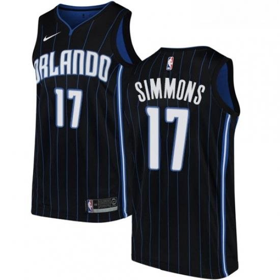 Womens Nike Orlando Magic 17 Jonathon Simmons Authentic Black Alternate NBA Jersey Statement Edition