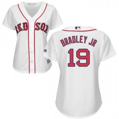 Womens Majestic Boston Red Sox 19 Jackie Bradley Jr Authentic White Home MLB Jersey