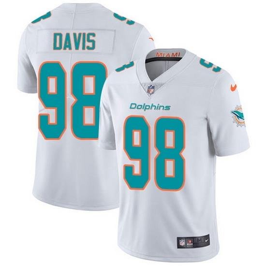 Nike Dolphins 98 Raekwon Davis White Men Stitched NFL Vapor Untouchable Limited Jersey