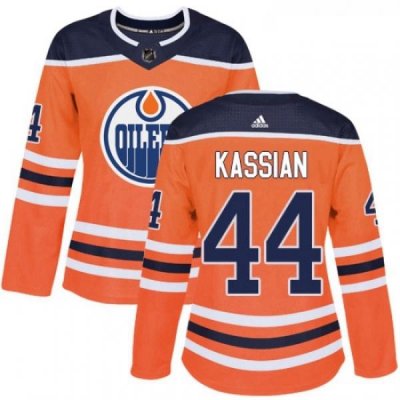 Womens Adidas Edmonton Oilers 44 Zack Kassian Authentic Orange Home NHL Jersey