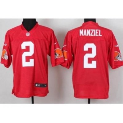 Nike Cleveland BroWns 2 Johnny Manziel Red Elite QB NFL Jersey