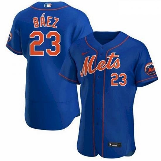 Men's NeW York Mets #23 Javier Baez Royal Anthentic Nike Jersey