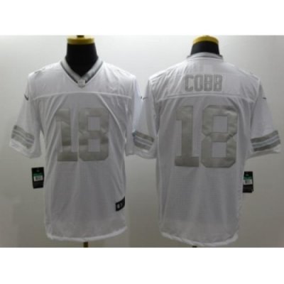 Nike Green Bay Packers 18 Randall Cobb White Game Platinum NFL Jersey