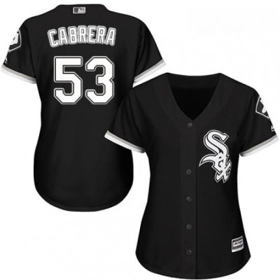 Womens Majestic Chicago White Sox 53 Welington Castillo Replica Black Alternate Home Cool Base MLB Jersey