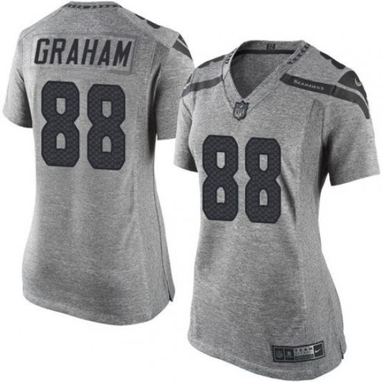 Nike Seahawks #88 Jimmy Graham Gray Womens Stitched NFL