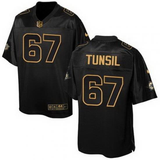 Nike Dolphins #67 Laremy Tunsil Black Mens Stitched NFL Elite Pro Line Gold Collection Jersey