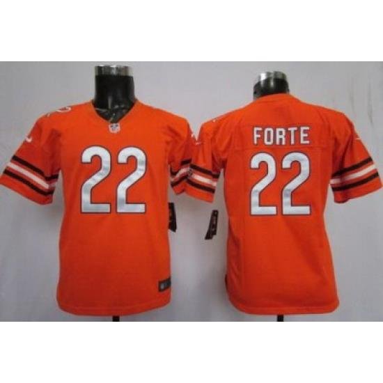 Youth Nike Chicago Bears 22# Matt Forte Orange NFL Jerseys