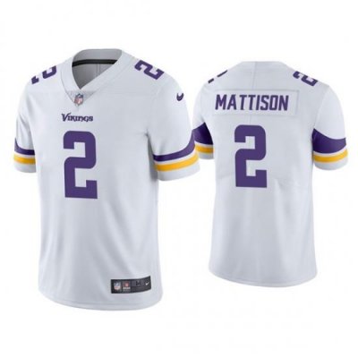 Men Minnesota Vikings 2 Alexander Mattison White Vapor Untouchable Limited Stitched Jersey