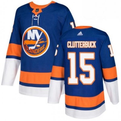 Mens Adidas New York Islanders 15 Cal Clutterbuck Authentic Royal Blue Home NHL Jersey