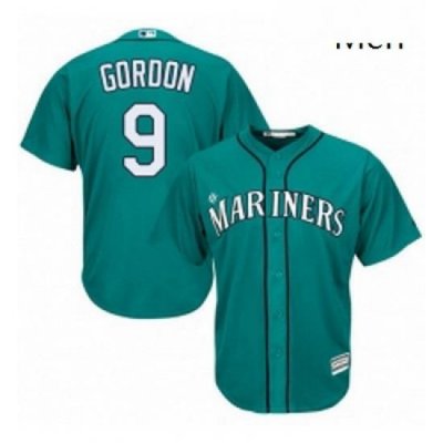 Mens Majestic Seattle Mariners 9 Dee Gordon Replica Teal Green Alternate Cool Base MLB Jersey