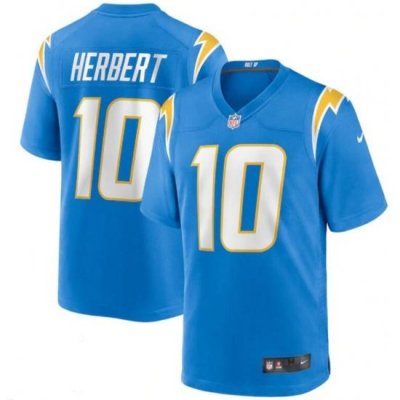 Men Nike Los Angeles Chargers 10 Justin Herbert Light Blue Vapor Limited Jersey