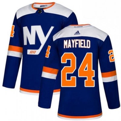 Mens Adidas New York Islanders 24 Scott Mayfield Premier Blue Alternate NHL Jersey