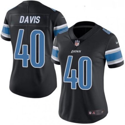 Womens Nike Detroit Lions 40 Jarrad Davis Limited Black Rush Vapor Untouchable NFL Jersey