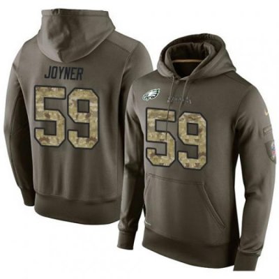 NFL Nike Philadelphia Eagles 59 Seth Joyner Green Salute To Service Mens Pullover Hoodie