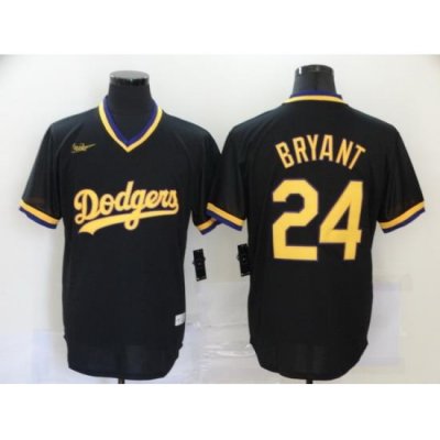 Dodgers 24 Kobe Bryant Black Nike Throwback Cool Base Jersey