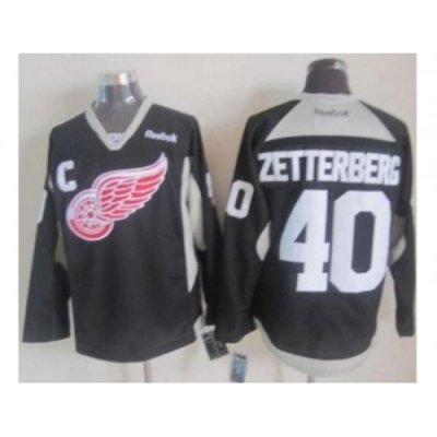 Detroit Red Wings #40 Henrik Zetterberg Black Practice Stitched NHL Jersey