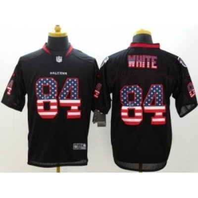 Nike Atlanta Falcons 84 Roddy White Black Elite USA Flag Fashion NFL Jersey